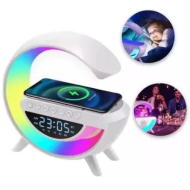 Imagem de Luminária RGB Com Som Bluetooth E Relógio De Cabeceira - GBG STORE