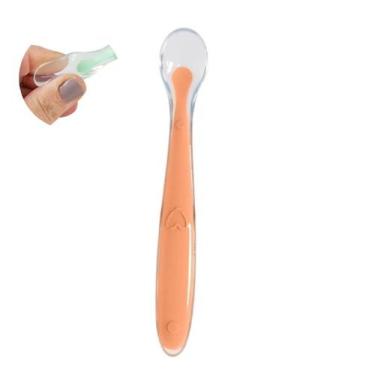 Imagem de Colher Infantil De Silicone Macio Anatômica Cor:Salmão, Salmão