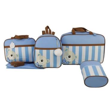 Imagem de Bolsa maternidade 5 peças urso luxo azul - LET BABY BOLSAS DE MATERNID