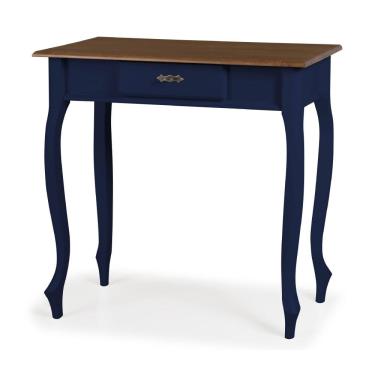 Imagem de Aparador para Sala com Pés Luis XV 1 Gaveta 1010 Linz Móveis - Azul Petróleo/Imbuia Glazer