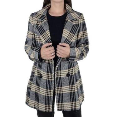 Imagem de Casaco Feminino Facinelli By Mooncity Xadrez Marrom Cafe - 6-Feminino