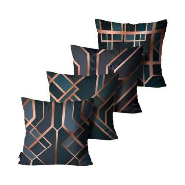 Imagem de Kit 4 Capas De Almofadas Mdecore Alta Qualidade 45x45 Variados, Abstra