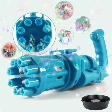 Imagem de Máquina Elétrica Brinquedo Tiktok Lança Bolhas Sabão Mágica Criança Infantil com 8 Saíd...