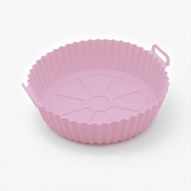 Imagem de Forma de Silicone Antiaderente Reutilizável Draik para Airfryer 16X4,5CM Rosa