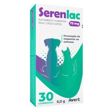 Imagem de Suplemento Serenlac para Cães e Gatos de 75 mg com 30 Comprimidos - AV