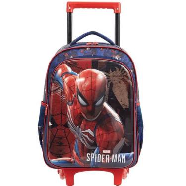 Imagem de Mochila Infantil Escolar C/ Rodas 18l Homem Aranha Em Relevo - Xeryus