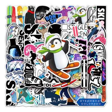 Imagem de Adesivos de vinil para esportes de esqui e neve, 50 unidades à prova d