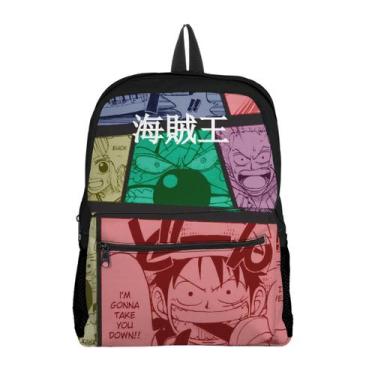 Imagem de Kit Escolar Infantil Mochila com Bolso e Estojo Estampa Piratas Chapéu