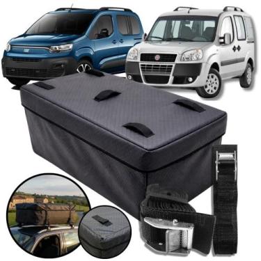 Imagem de Bolsa Maleiro Teto 180L Impermeável+Cinta Carga Fiat Doblo - BR18