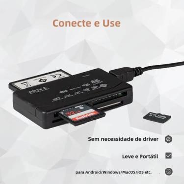 Imagem de Leitor De Cartão De Memória Universal USB SD SDHC Micro Mini M2 MMC XD