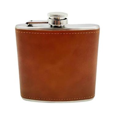 Imagem de Cantil de Bolso 175ML em Aço Inox com Tampa anti-perda Hermética e Rev