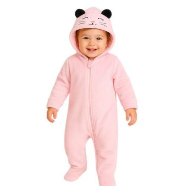 Imagem de Macacão Bebê Infantil Fofo Pelúcia Ursinho Inverno Quentinho - Tip Top