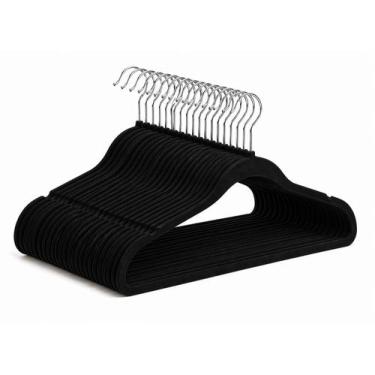 Imagem de Kit 100 Cabide Adulto RRister Veludo Slim Antideslizante Ultra Fino, P