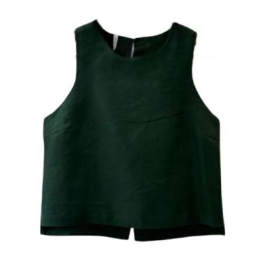 Imagem de Blusa cropped linho puro del amo, Verde escuro, G