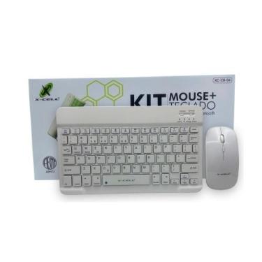 Imagem de Kit Teclado E Mouse Recarregável Bluetooth Slim Ergonomico - x-cell