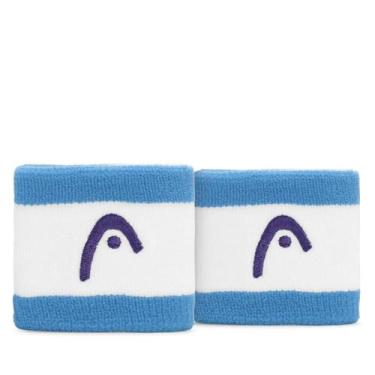 Imagem de Munhequeira Head Curta 2.5 Branca e Azul Claro - Com 2 Unidades