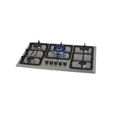 Imagem de Cooktop a Gás Fischer Infinity 5 Bocas Mesa Inox Tripla Chama Inox Bivolt