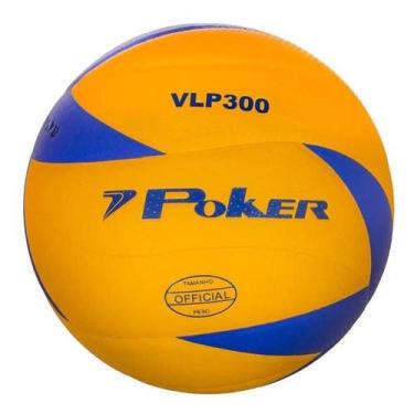 Imagem de Bola De Vôlei Profissional Pu Vlp 300 Poker , Amarelo, Azul