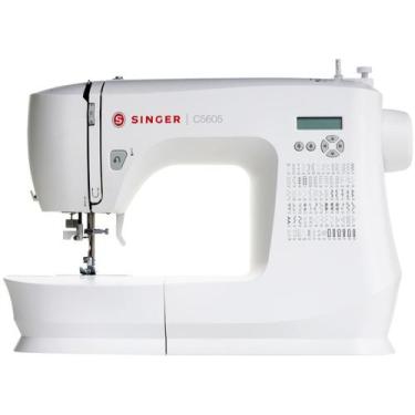 Imagem de Máquina de Costura Doméstica Singer Eletrônica 80 Pontos C5605, Branco