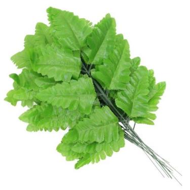 Imagem de 12 Galhos Samambaia Folha Artificial Talo Verde 46cm - Gici Decor