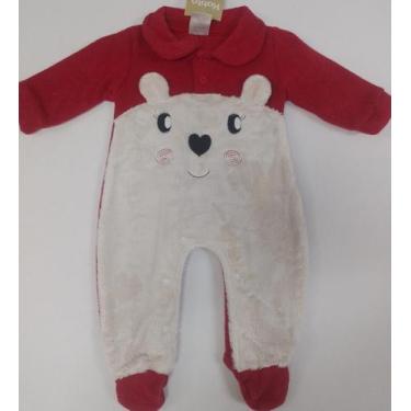 Imagem de Macacão Longo Luxo Bebê Plush Buckle Inverno Katita Vermelho -, M ( 6 