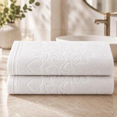 Imagem de kit 2 Toalhas Lavabo Pequenas Mãos 100% Algodão Aveludadas 30x45 cm - 