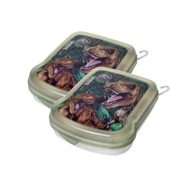 Imagem de Kit 2 Porta Lanche Sanduicheira Infantil Lancheira Escolar - - PLASUTI