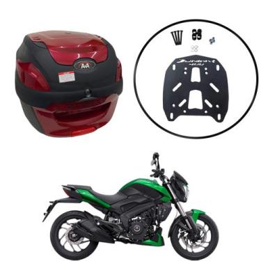 Imagem de Baú Moto Universal Awa 41 L + Suporte Sup Bajaj Dominar 400, Vinho