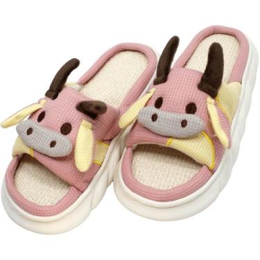 Imagem de Pantufas Chinelo Sapatos De Inverno Vaquinha Pelúcia Macio - Genérico,