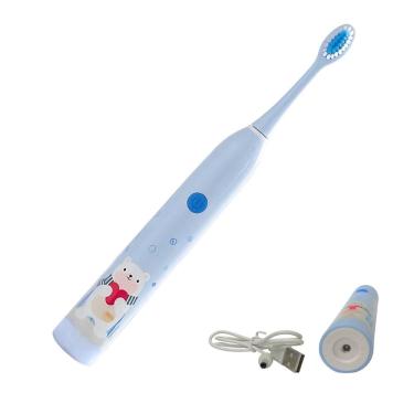 Imagem de Escova Dental Eletrica Infantil Recarregavel 6 Velocidades Limpeza Gengiva Oral Lingua Higiene Bucal Profunda