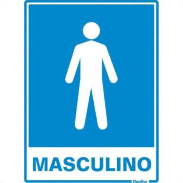 Imagem de Placa Sinalizacao Poliestireno 15X20 ''Sanitario Masculino'' 220Ag - S