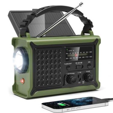 Imagem de Rádio de Emergência PPLEE 12000 mAh Solar com Manivela AM/FM