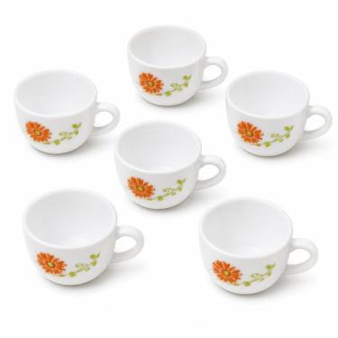 Imagem de Xícara Livid Lilac para Servir Bebidas em Vidro com Design Floral Ideal para Chá e Café Branca Fratelli