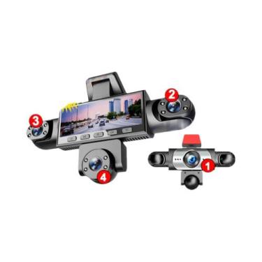 Imagem de 360 graus Câmera Veicular DVR 3/5 Canais 1080P Com Visão Noturna E Opç