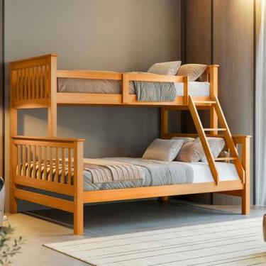 Imagem de Beliche Com Cama Casal/Solteiro De Madeira Maciça Woodstore, Mel