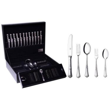 Imagem de Faqueiro Hercules Inox Classique 101 Peças Com Estojo De Madeira, Inox