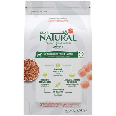 Imagem de Ração Guabi Natural Frango para Cães Adultos Obesos Raças Médias e Grandes - 2,5 Kg