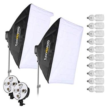 Imagem de Kit Softbox Iluminação para Estúdio + 10 Lâmpadas 220v