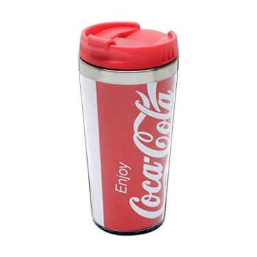 Imagem de COPO TÉRMICO PLÁSTICO COCA-COLA LOGO WITH BOTTLE VERMELHO 8,5x17,5 cm