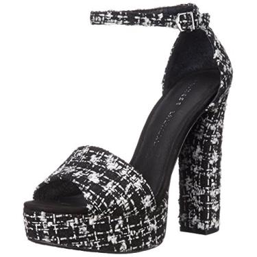 Imagem de Chinese Laundry Sandália feminina Avenue Platform, Tweed preto/branco, 38