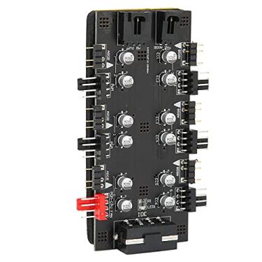 Imagem de Cubo divisor de 6 vias, ventilador de 4 pinos PWM simples fiação menos interferência hubs extensor controle centralizado com cabo de conexão para equipamentos de iluminação (interface IDE)
