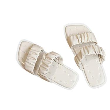 Imagem de Sandálias rasteiras + chinelos de senhora + sandálias de rebite na moda e confortáveis ​​com sola macia + sandálias de verão + sapatos antiderrapantes para uso doméstico + sapatos