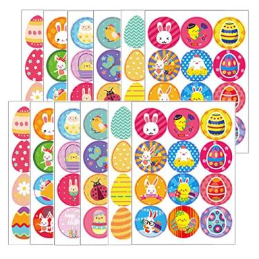 Imagem de Etiquetas adesivas para presente de Páscoa, adesivos temáticos de Páscoa, 72 desenhos, adesivos autoadesivos, adesivos de ovos de páscoa variados, etiquetas decorativas para presente de Páscoa