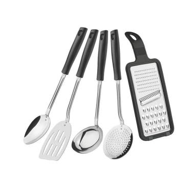 Imagem de Jogo De Utensílios Tramontina Easy Em Aço Inox 5 Peças Preto