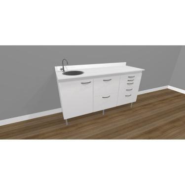 Imagem de Balcão Para Dentista Triplo Com Pia - Deki Light