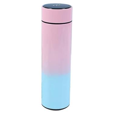 Imagem de Kasituny Garrafa térmica resistente ao calor garrafa térmica de aço inoxidável adorável garrafa térmica para viagem rosa azul