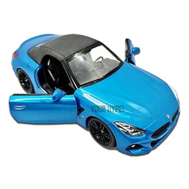 Imagem de Miniatura de carro BMW Z4 Azul Escala 1:34 12,5 de comprimento Miniatura de carros esportivos