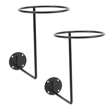 Imagem de Vbestlife 2 peças suporte de capacete, cabide organizador de capacete montado na parede de ferro multifuncional para casacos, chapéus, capacetes