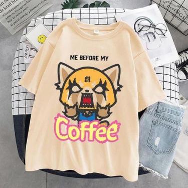 Imagem de Camiseta Blusa Anime Aggretsuko Coffee Café Tumblr Unissex - Hippo Pre