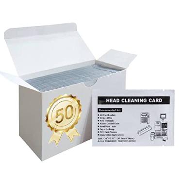 Imagem de Deftun Leitor de cartão de crédito CR80 leitor de cartão de crédito limpador de leitor de cartão de dupla face para MSR90 MSR605X MSR X6 etc. (50 cartões)